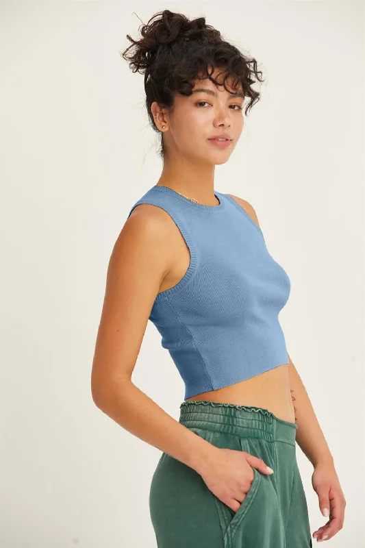 HYFVE Ribbed Knit Cropped Tank Sharp Women's Italian