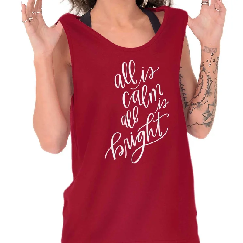 All Is Calm Christmas Tank Top Bold Women's Statement