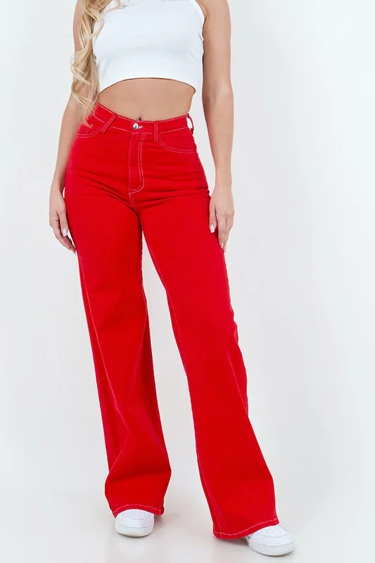 Wide Leg Jean in Red Artistic Women's Avant - 