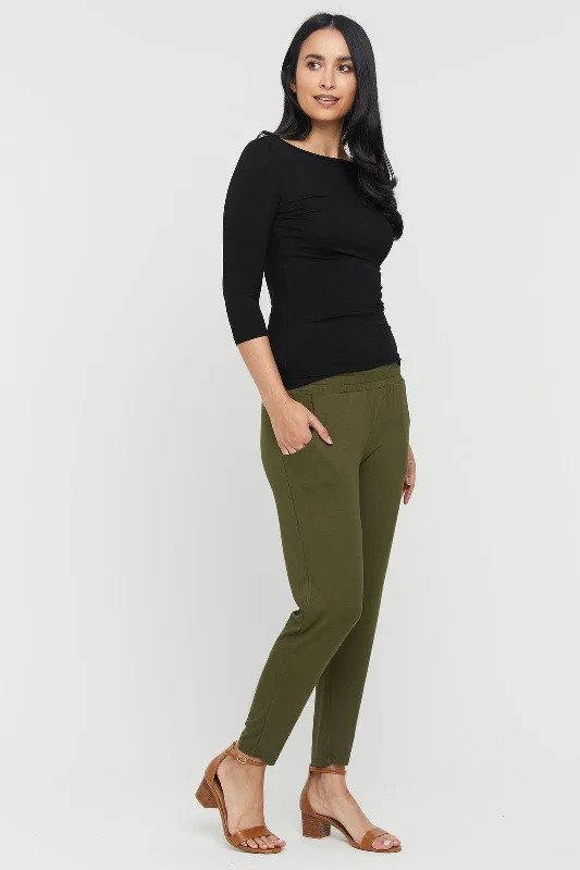 Peggy Bamboo Trouser - Dark Olive Women