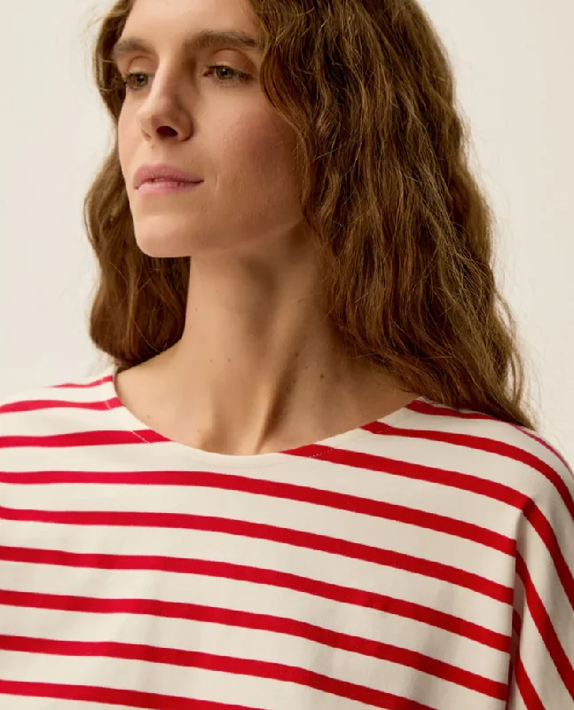 Des Petits Hauts Filly Tomato Stripe T-Shirt Disco