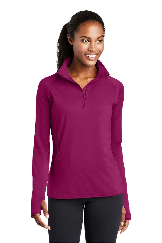 Sport-Tek Womens Sport-Wick Moisture Wicking 1/4 Zip Sweatshirt w/ Pouch Pocket - Pink Rush Casual Women's Japanese Sport-Tek Womens Sport-Wick Moisture Wicking 1/4 Zip Sweatshirt w/ Pouch Pocket - Pink Rush Casual Women's Japanese