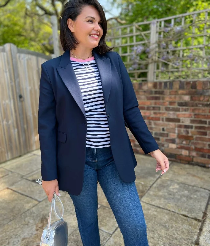 Navy Tailored Blazer Sporty Women's Athleisure 