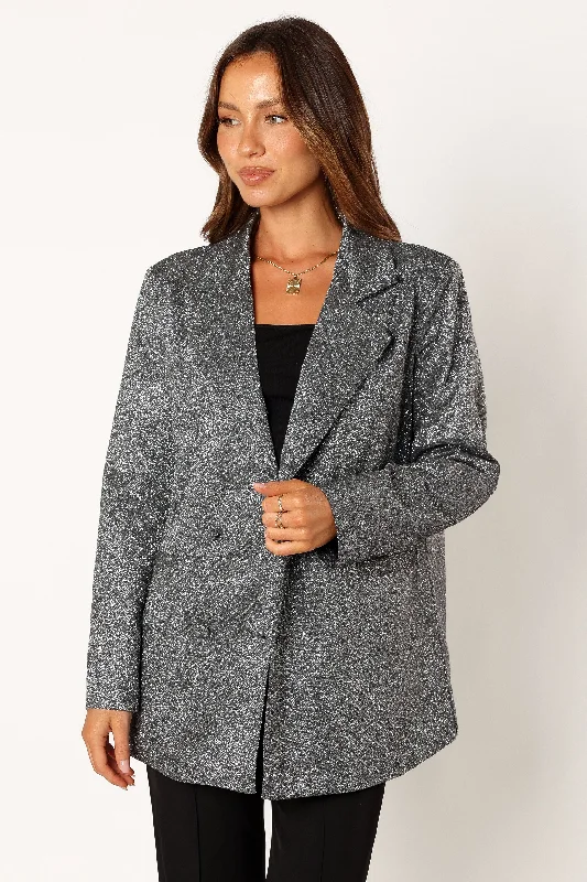 Kaliyah Shimmer Blazer - Black Youthful Women's Anime - inspired