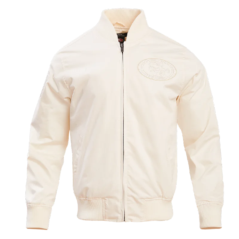 NFL SAN FRANCISCO 49ERS NEUTRAL MEN'S TWILL JACKET (EGGSHELL) Modern Women's Tech