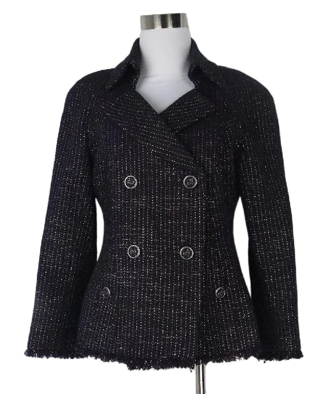 Chanel Spring 2008 Purple Tweed Jacket sz 6 Scandinavian