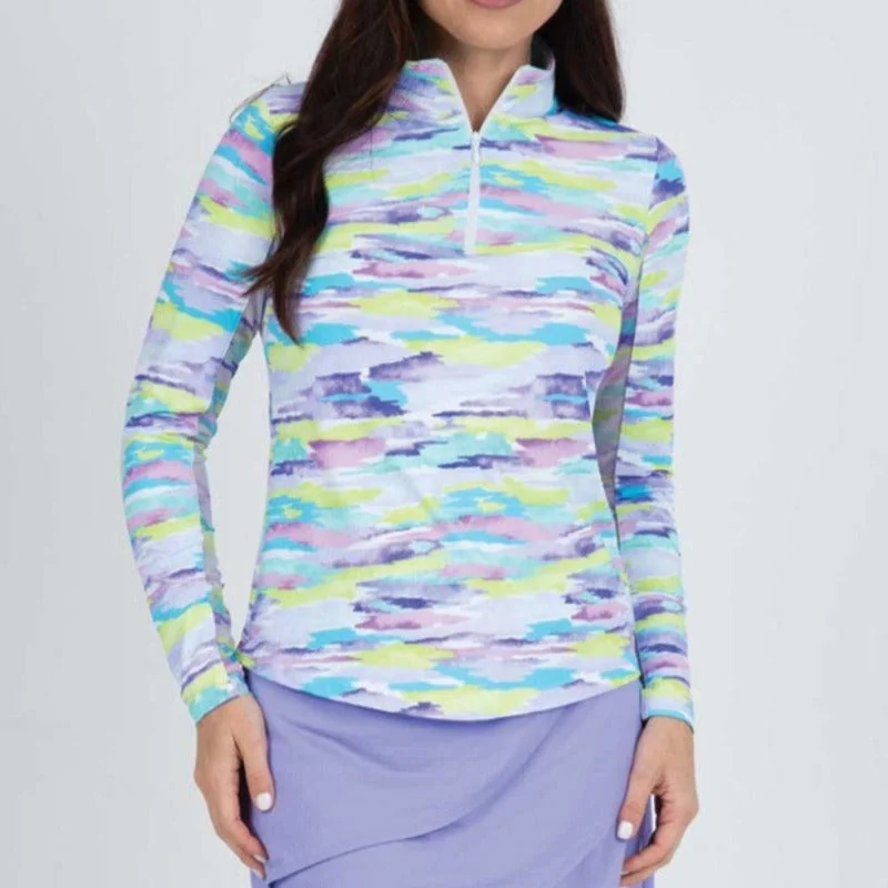 IBKUL Jessie L/S Mock - Multi Modern Women's Tech