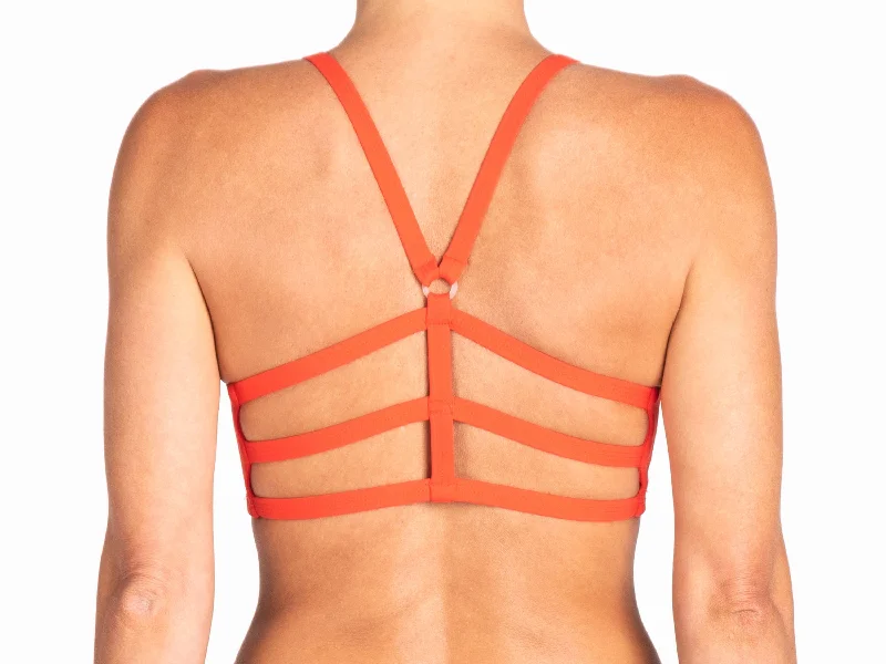 Tangerine | Athletic Y Sports Bralette Classic Women's Pin - striped