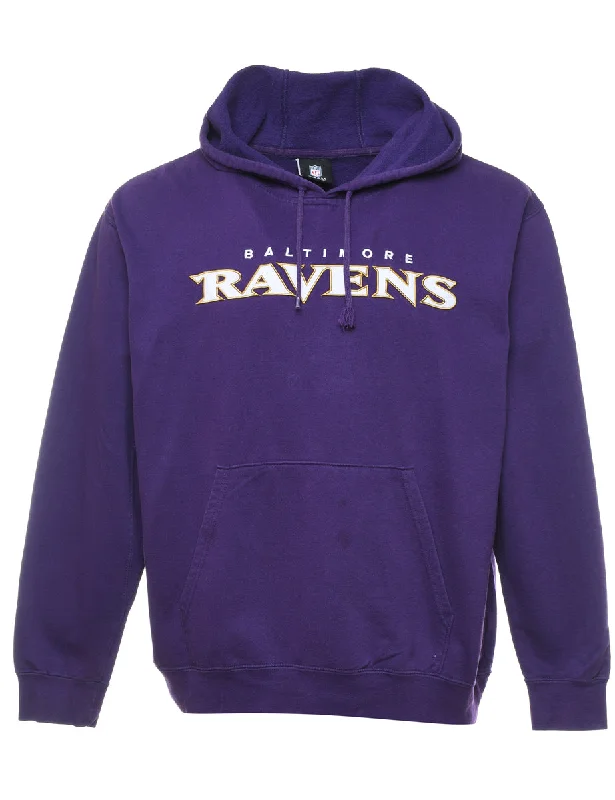 NFL Ravens Hooded Purple Hoodie - L British Gentlewoman Style