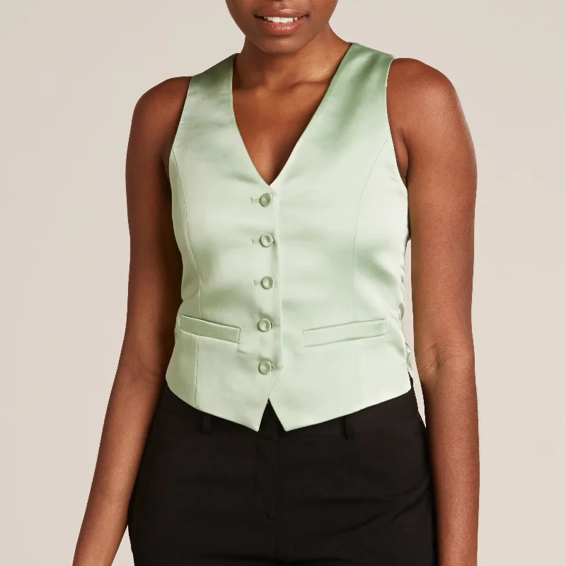 Mint Green Tuxedo Vest Bold Women's Statement