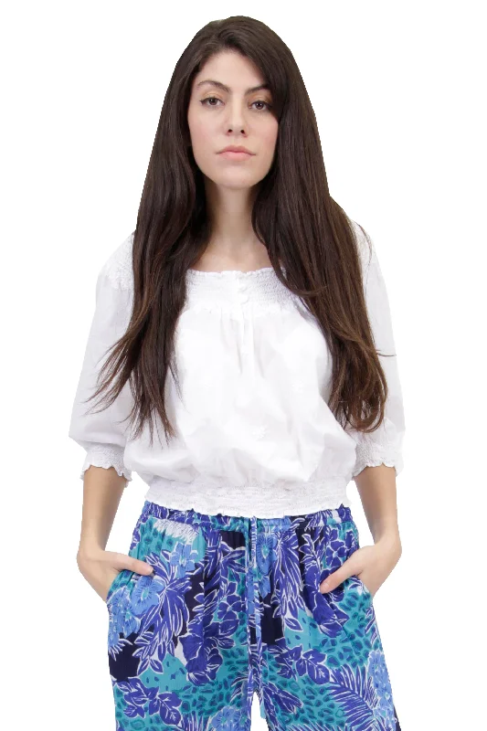 La Cera Embroidered Peasant Blouse Rugged Women's Outdoor 