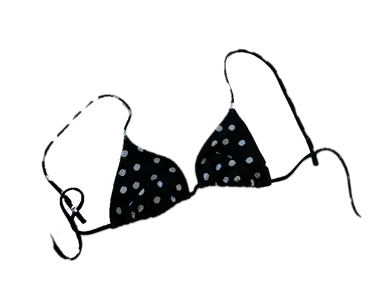 BO TRIANGLE TOP - BLACK DOT Artistic Women's Hand - painted