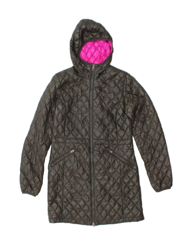 THE NORTH FACE Womens Hooded Padded Coat UK 10 Small Black Polyester Dapper Women's 1920S