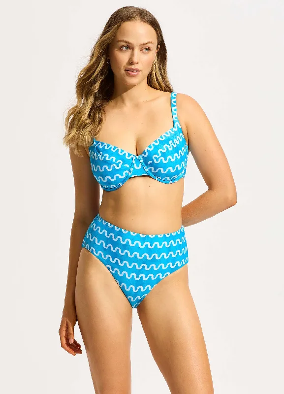 Soundwave F Cup Underwire Bikini Top - Turquoise Cashmere