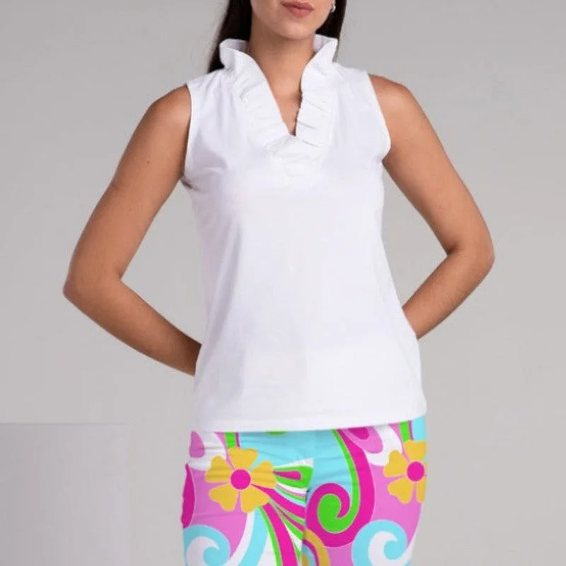 Famazee S/L Ruffle Top - White Artistic Women's Avant - 