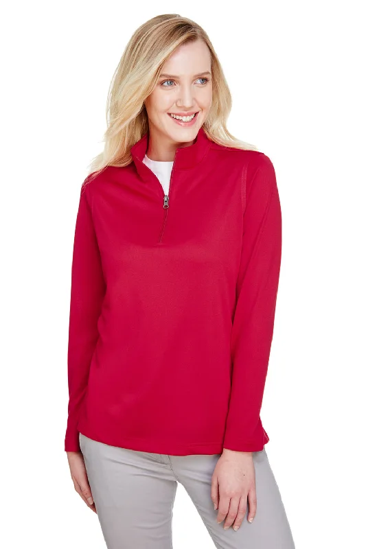 Harriton Womens Advantage Performance Moisture Wicking 1/4 Zip Sweatshirt - Red Dynamic Women's Moto Harriton Womens Advantage Performance Moisture Wicking 1/4 Zip Sweatshirt - Red Dynamic Women's Moto