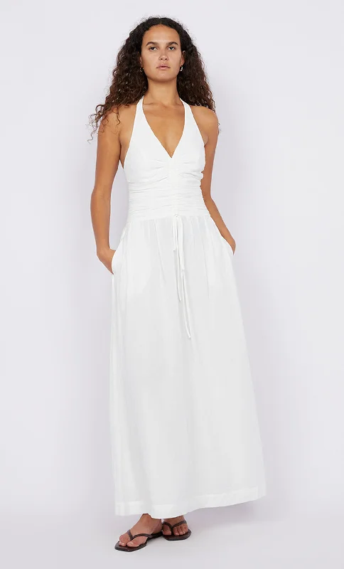 FRANCA HALTER DRESS - WHITE Stylish Women's Tropical 