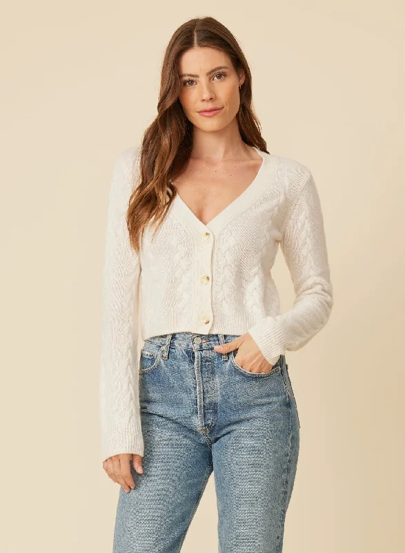 James Cashmere Cardigan - Ivory Refined Women's 