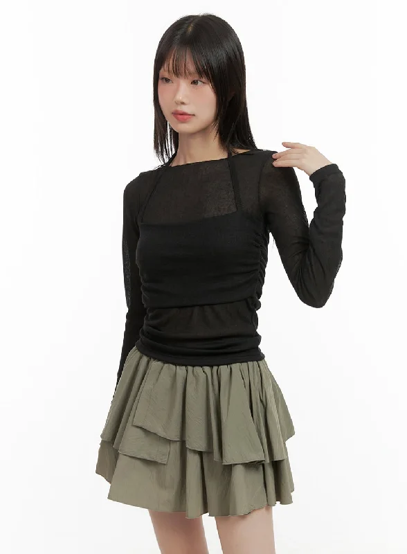 Sheer Layered Long Sleeve Top CG427 Bohemian Women's Free