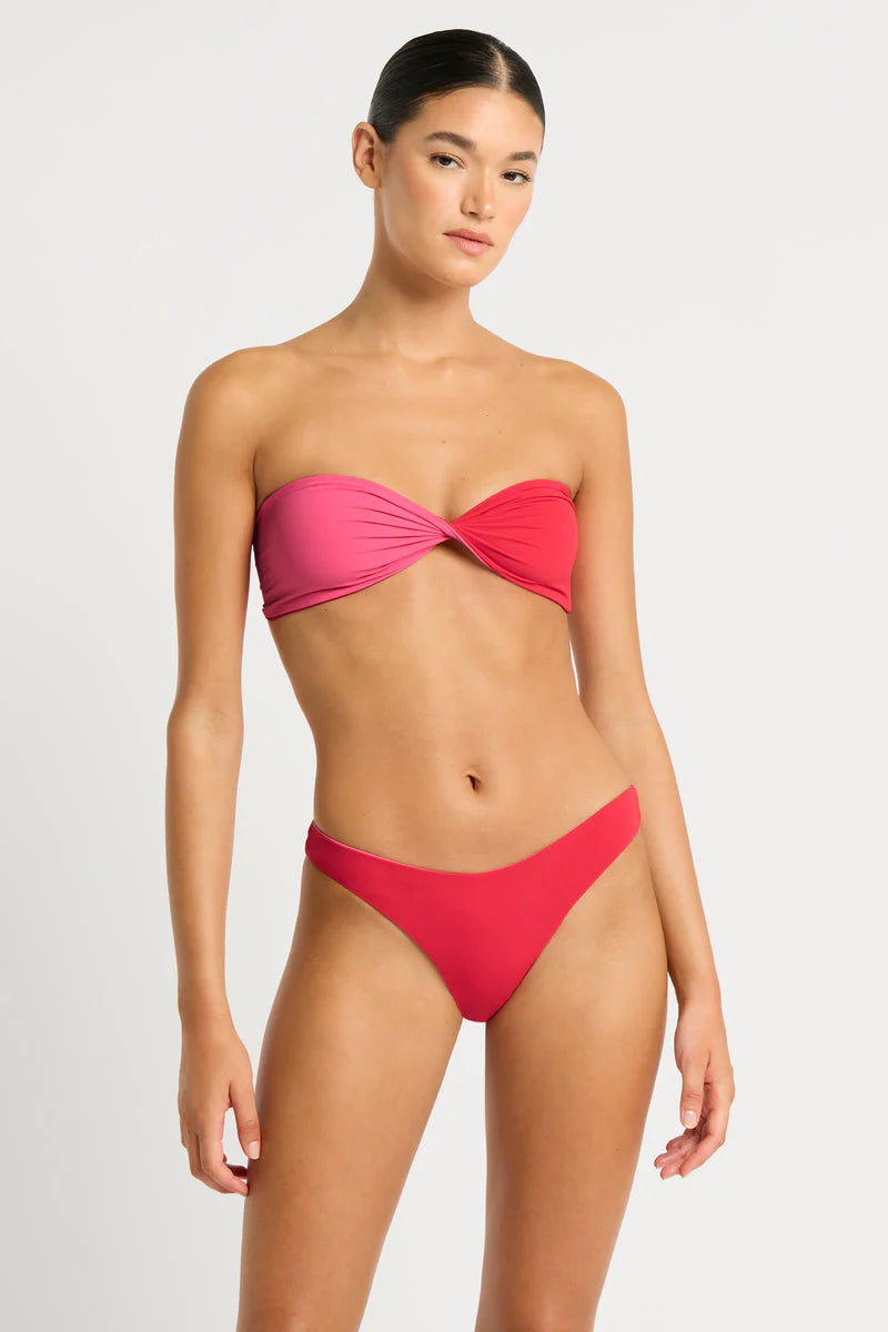Ida Tie Back Bandeau Cherry Hibiscus Traditional Women's Wool