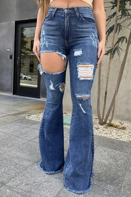 Hazel Bell Bottom Jean Unique Women's Upcycled