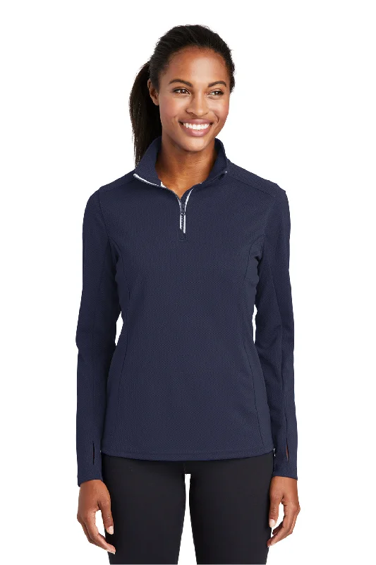 Sport-Tek Womens Sport-Wick Moisture Wicking 1/4 Zip Sweatshirt - True Navy Blue Monochromatic All - in - one Sport-Tek Womens Sport-Wick Moisture Wicking 1/4 Zip Sweatshirt - True Navy Blue Monochromatic All - in - one