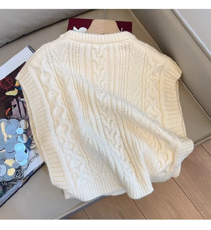 Gray knitted vest for women new sweater vest trendy S5020 Refined Women's Hand - crafted Gray knitted vest for women new sweater vest trendy S5020 Refined Women's Hand - crafted