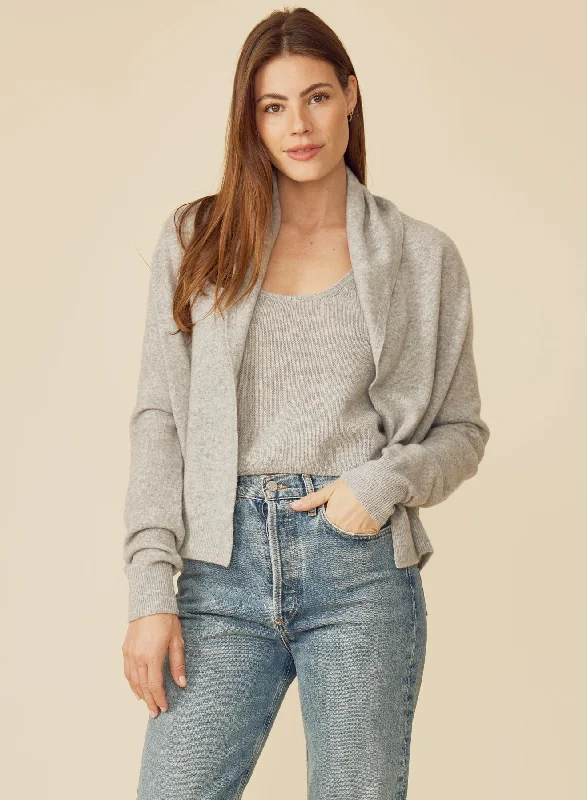 Ariel Cashmere Cardigan - Heather Grey Tough Women's Military - inspired