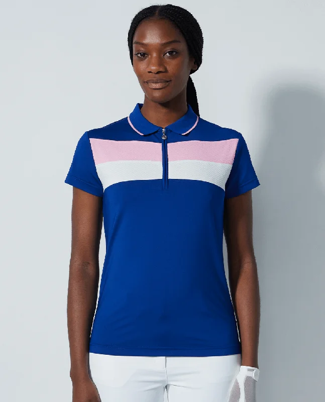 DAILY SPORTS Cecilio Cap Sleeve Polo 365 Power Blue Hip Women's Retro