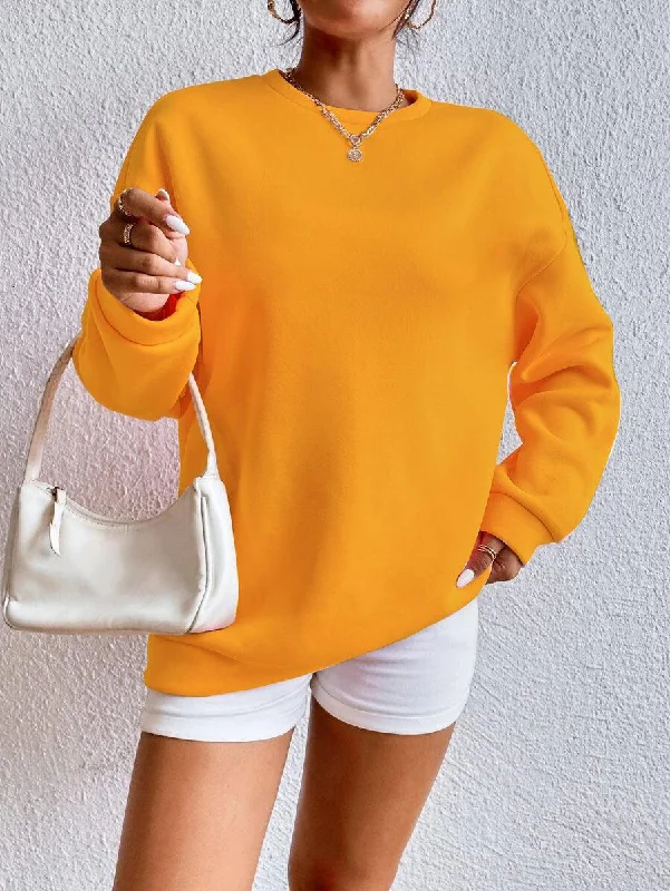 Women's Oversized Sweatshirt Mustard Scandinavian