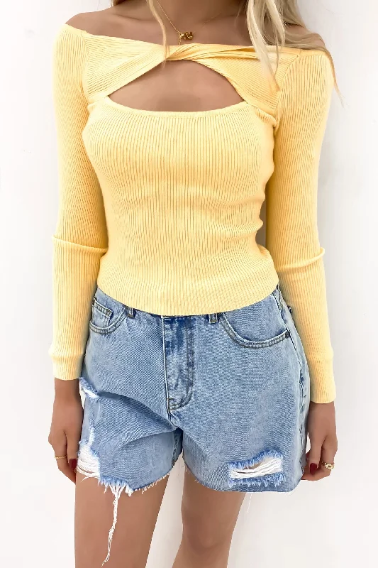 Daria Knit Top Yellow Country