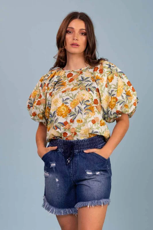 Blake Top Blue Floral Australian Beach