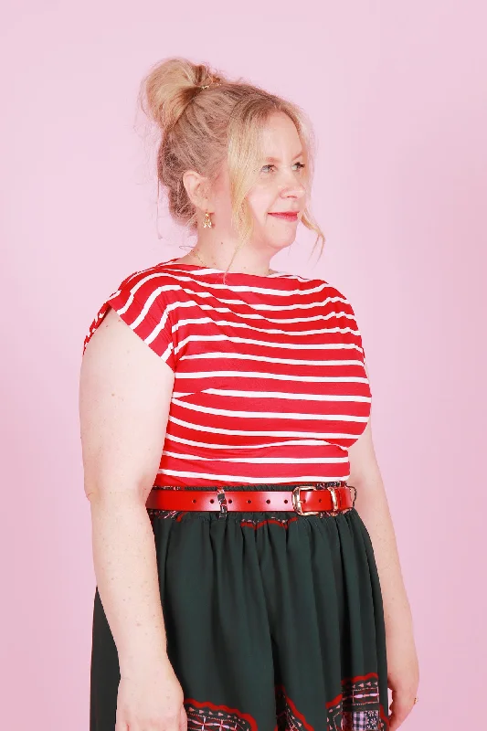Rizzo Top Como Red Stripe Bohemian Women's Free