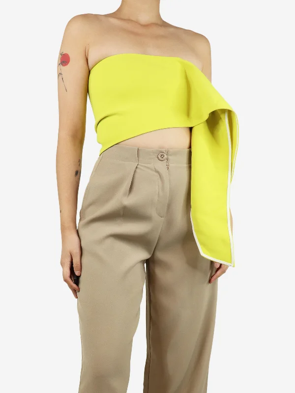 Yellow strapless crop-top - size UK 8 Confident Women's Power