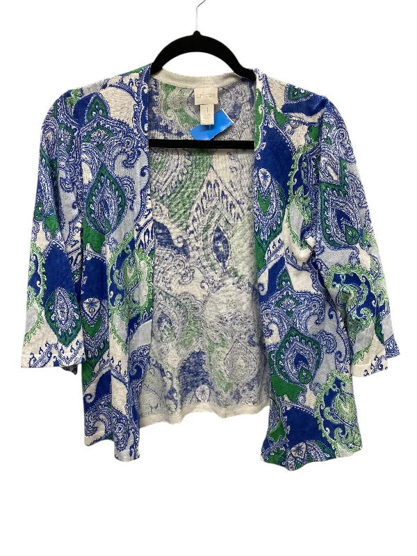 Cardigan By Chicos In Blue & Green, Size: M Modern Women's 