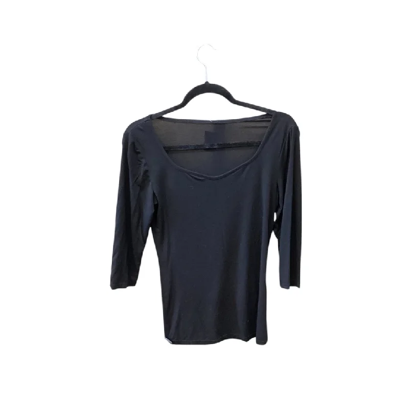 Top 3/4 Sleeve Basic By Cmf In Black, Size: M Relaxed Women's 