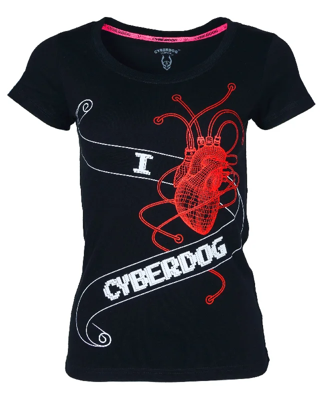 GIRLS I HEART CYBERDOG T-SHIRT Elegant Women's Formal 