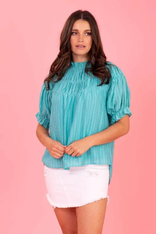 Abby Top Aqua Trendy Women's 