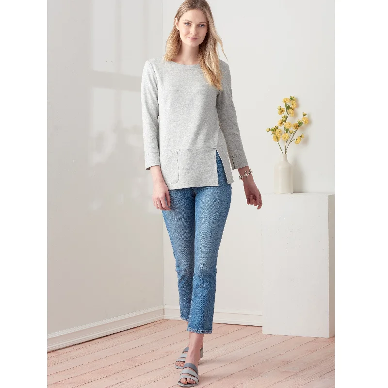 Simplicity Sewing Pattern 9275 Knit Tops In Two Lengths Earthy Women's Hemp - based