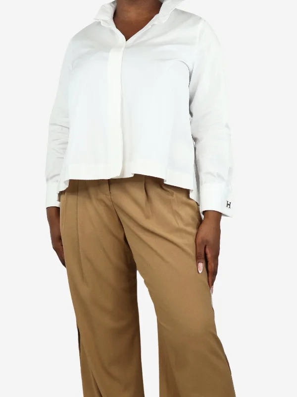 White cotton shirt with cufflinks - size L Laid - back Women's Vibe