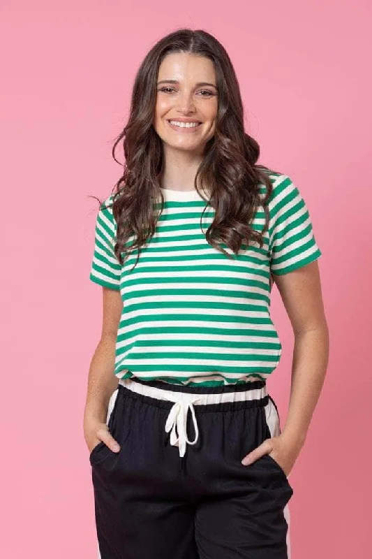 Jordyn Tee Green Stripe Artistic Women's Avant - 