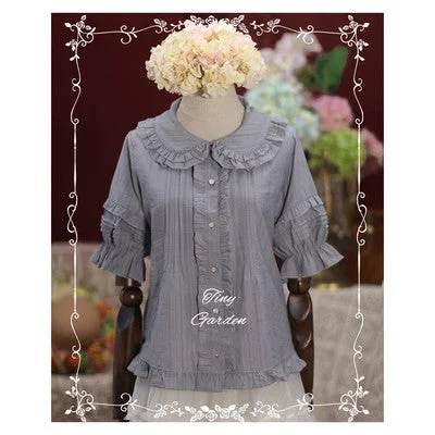 (BuyForMe) Tiny Garden~Robin~Kawaii Lolita Short Sleeve Blouse Sleek Women's Metallic