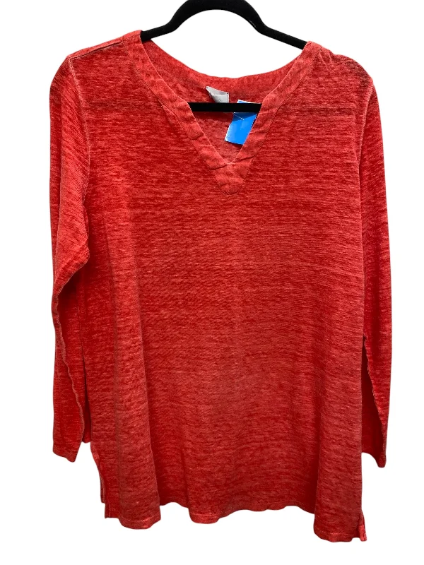 Top Long Sleeve By Chicos In Orange, Size: L Traditional Women's Wool