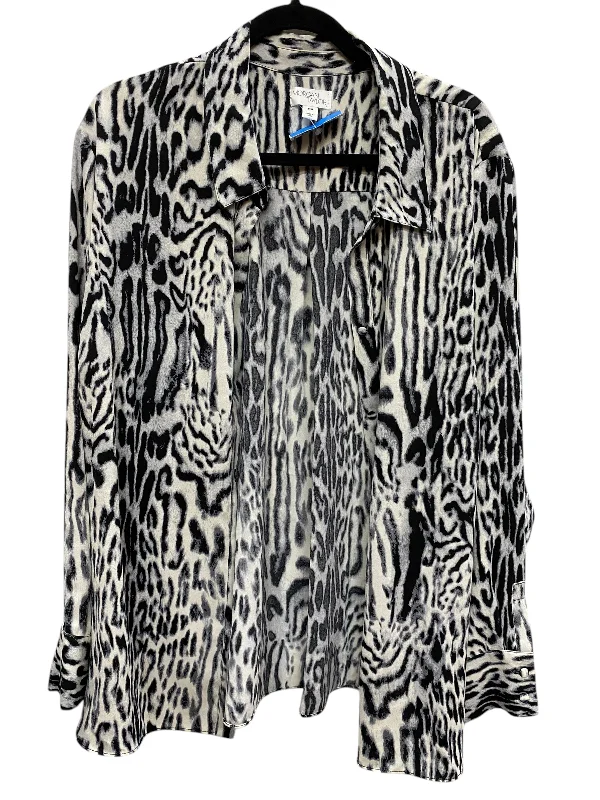 Top Long Sleeve By Morgan Taylor In Animal Print, Size: 2x Cozy Women's Sherpa - lined