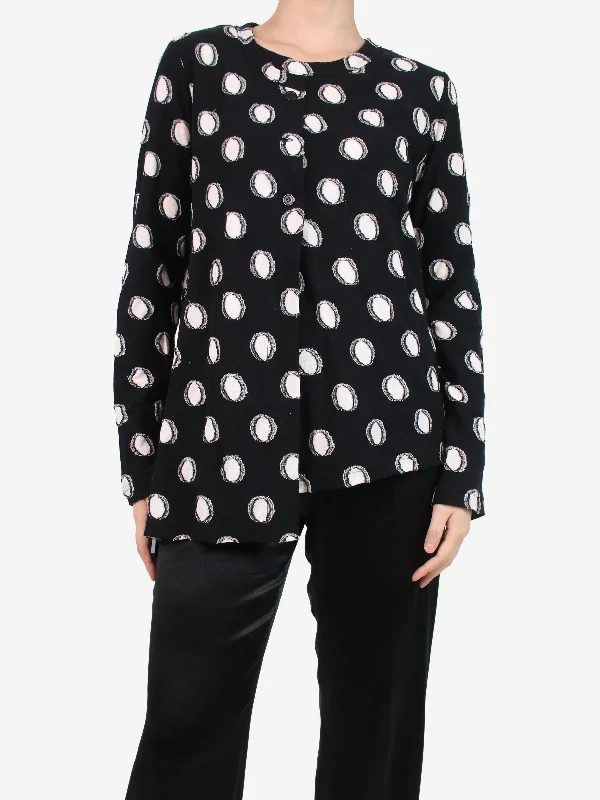 Black polka dot button-up cardigan - size S Sporty Women's Tennis