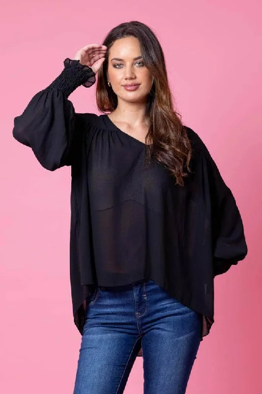 Charlotte Blouse Black Cashmere
