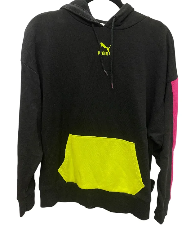 Sweatshirt Hoodie By Puma In Black, Size: M Business