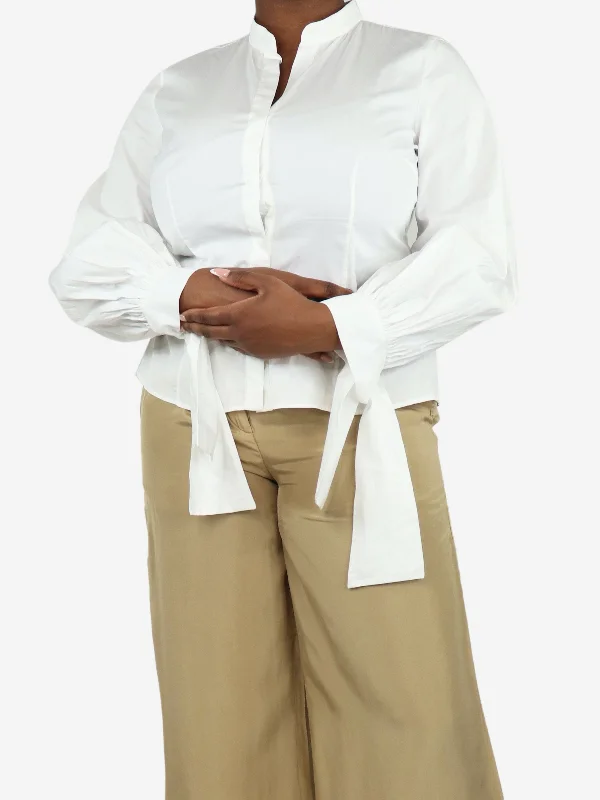 White fitted shirt - size UK 14 Earthy Women's 