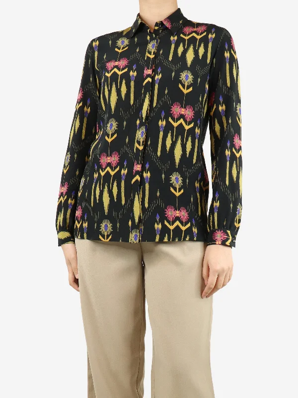 Multicoloured printed silk shirt - size UK 8 purpose