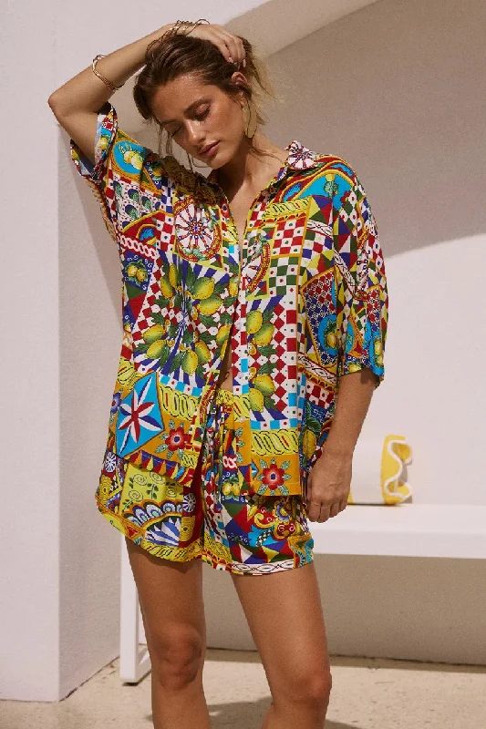 Venus Shirt - Phaedra Print British Gentlewoman Style